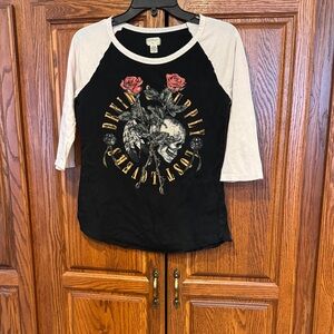 Ralph Lauren Black and White Graphic Long Sleeve Tee